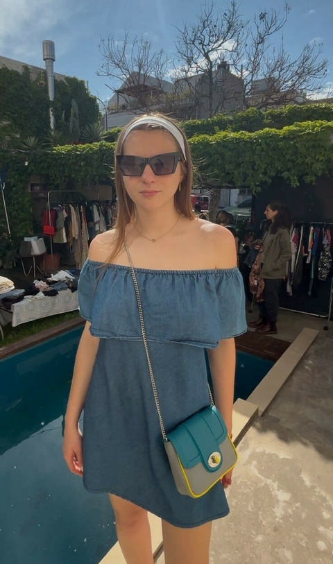 VESTIDO DE JEAN AZUL CON VOLADO ADDICTION