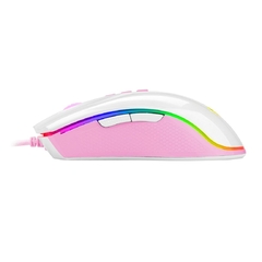 Mouse Gamer Cobra RGB Branco com Rosa - Index Store | Distribuidora de Insumos para Indústria e Telecom