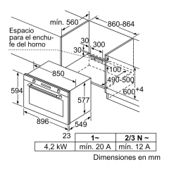 Imagen de (A pedido) Horno Multifunción 90 x 60 cm Ac. Inox. | Bosch®