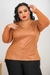 Blusa Plus Size Manga Longa SV Detalhe Cirre Mostarda G3