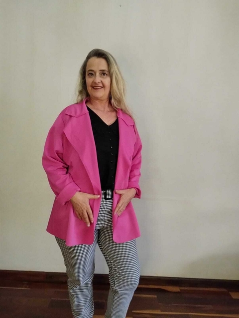Blazer Plus Size Feminino Pink G2