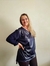Blusa Plus Size Manga Longa SV Detalhe Cirre Azul Marinho G4 - comprar online