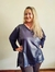Blusa Plus Size Manga Longa SV Detalhe Cirre Azul Marinho G4