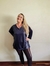 Blusa Plus Size Manga Longa SV Detalhe Cirre Azul Marinho G4 - Roupas da Zu