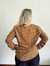 Camisa Plus Size Feminina Manga Longa Mostarda e Bege. G1 - Roupas da Zu