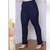 Calça Reta Feminina Plus Size Malha Jeans Índigo G1 - Roupas da Zu