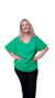 Blusa Plus Size Jen de Crepe Verde. G1