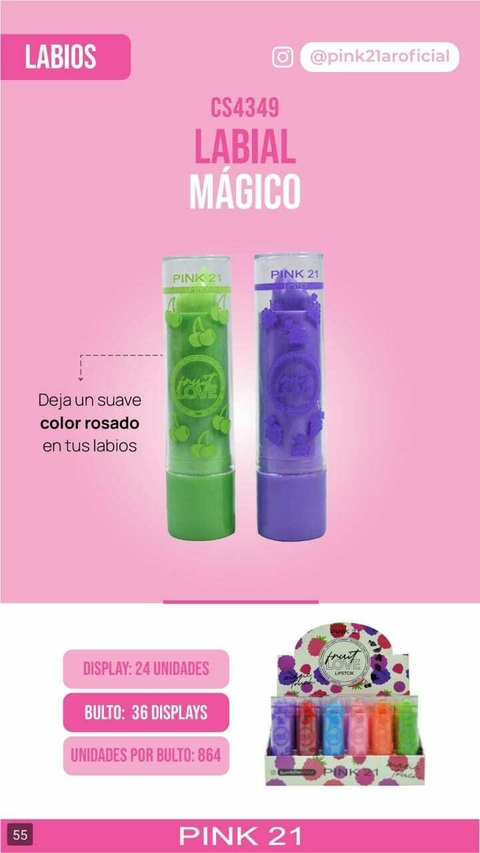 LAPIZ LABIAL FRUIT LOVE / PINK 21 #CS4349