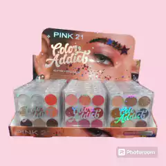 SOMBRA DE OJOS + GLITTER COLOR ADDICT / PINK 21#CS4252 - comprar online
