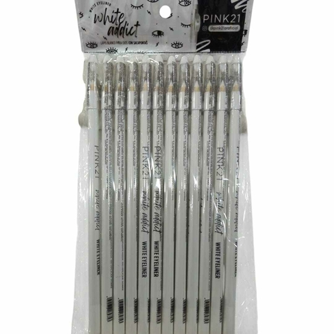 PAQUETE DELINEADOR BLANCO EN LAPIZ 12U WHITE ADDICT / PINK 21 # CS5530