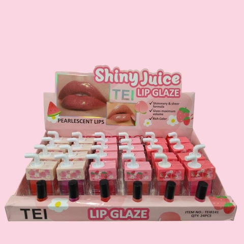LABIAL CON GLITTER SHINY JUICE / TEI # 8141