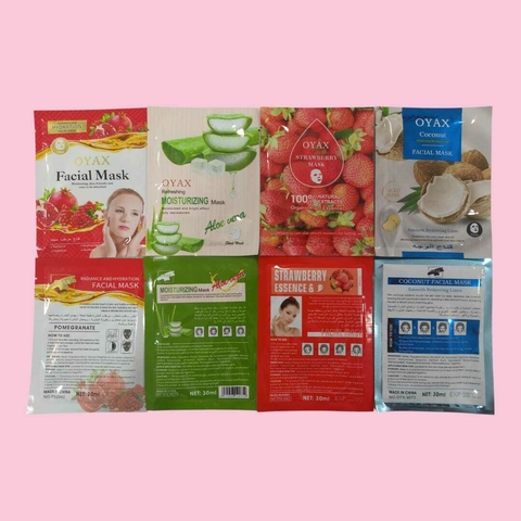 MASCARILLA FACIAL CON ESENCIAS FRUTALES FRUTILLA / ALOE/ LICHY/COCO