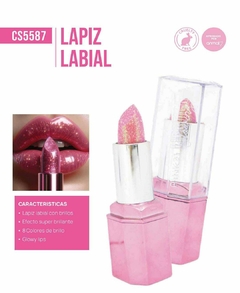 BARRA LABIAL CON GLITTER GLOWING / PINK 21 # CS5587 - comprar online