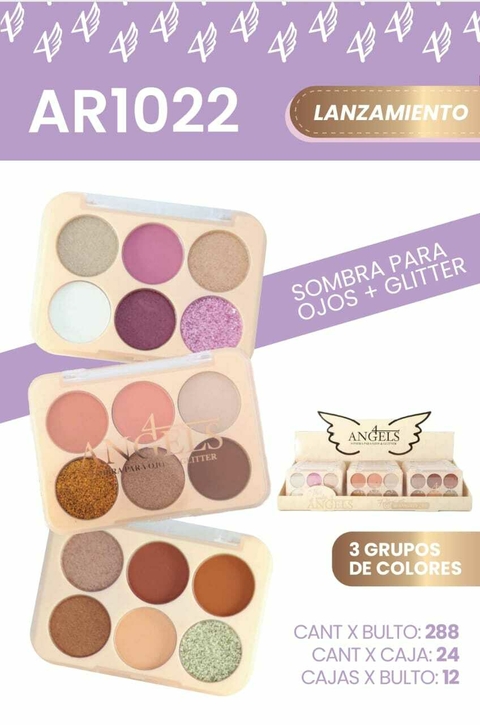 SOMBRA DE OJOS + GLITTER / 4 ANGELES # AR1022
