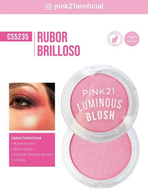 RUBOR BRILLOSO EN POLVO LUMINOUS / PINK 21 # CS5235