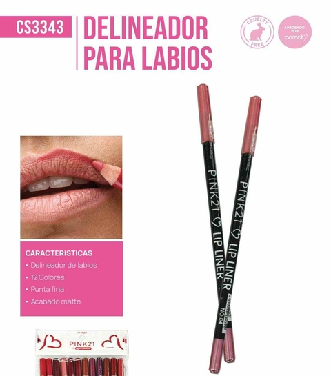 PAQUETE LAPIZ LABIAL 12 PCS / PINK 21 # CS3343