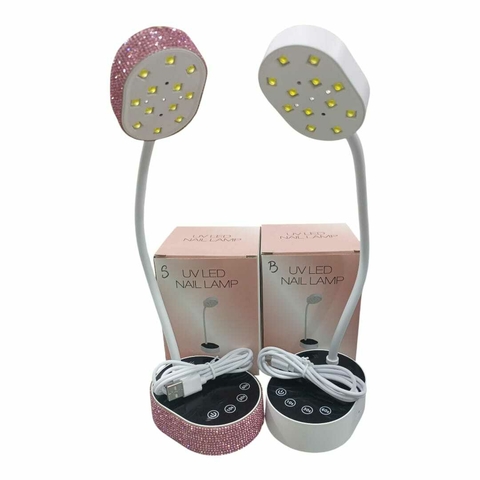 LAMPARA UV FLOR 30W RECARGABLE WHITE & PINK STRASS/ JH-319