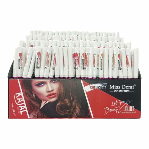 LAPIZ LABIAL RETRACTIL 12 TONOS KAJAL/ MISS DEMI # 2203-F