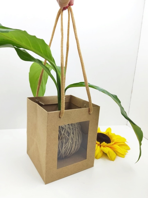 50 Sacolas com Visor em acetato para kokedamas e flores 10x10x12 - comprar online