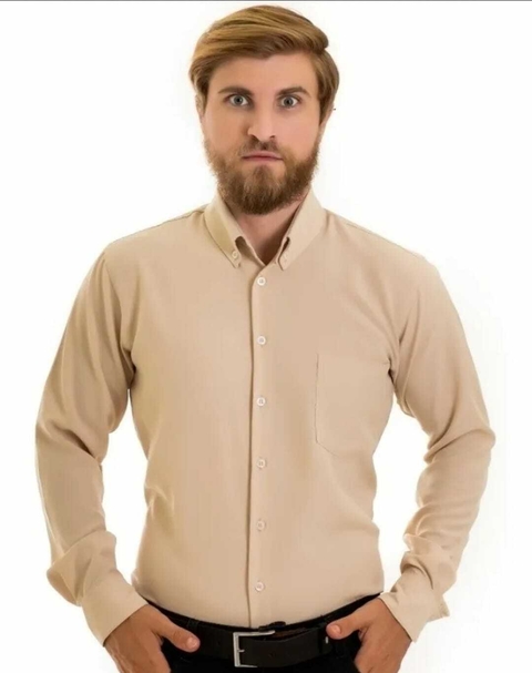 Camisa Social Masculino Slim Fit Manga Longa