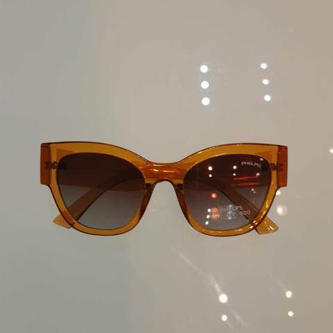 Óculos Grife Phelps Caramelo PH401S23 Feminino Redondo Proteção UV 400 Caixinha e Flanela