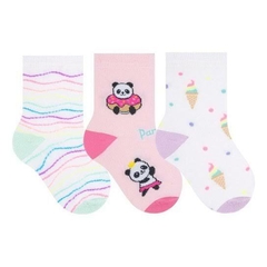 Meia Infantil Cano Longo MENINA - Kit 3 Pares na internet