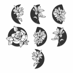 Imagem do Quadro Escultura de Parede, Fases da Lua Floral, em Acrílico