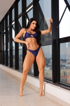 BIQUÍNI CONJUNTO ANITA AZUL MARINHO CANELADO - comprar online