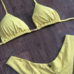 BIQUÍNI MOANA TOP CORTININHA AMARELO GRAFIATO - comprar online