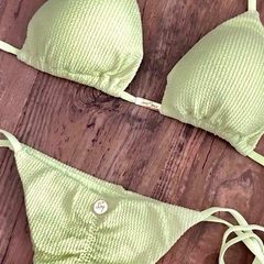 BIQUÍNI LACINHO VERDE PISTACHE PLISSÊ - comprar online