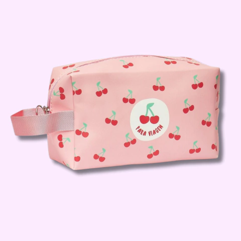 Necessaire Bolsinha Rosa Cerejas Para Viagem – Floriê - comprar online