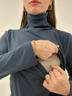 Blusa Ana Azul Marinho - Barbara Maternidade