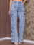 Calça Jeans Wide Leg Cargo Premium 6 Bolsos