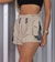 Short Corrente Lurex Bege