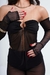 Cropped Tule Lily com Luvas Preto - comprar online