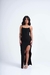 Vestido Fenda Costas Reta Preto - comprar online