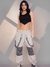 Calça Cargo Jogger Lurex Holográfica Bege - comprar online