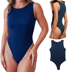 Body Canelado Azul - Powerful