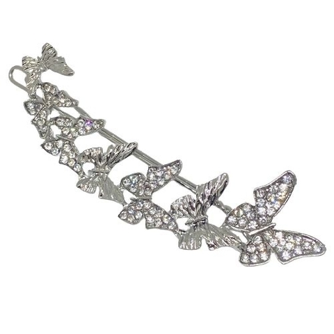 Presilha fivela borboleta prata