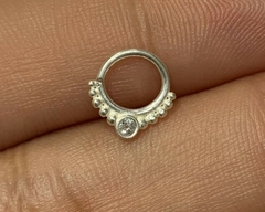 Argola Prata 925 Zircônia e Esferas
