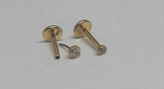 Australiano Labret Push Pin Titânio Gold 24K 1mm X 8mm