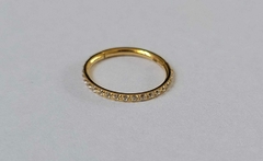Segmento 7mm Titânio Gold 24K Cravejado Mais Fino 0,8mm