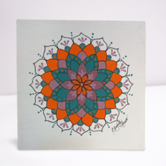 Mandala em tela - 20x20 cm