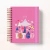 Planner 2026 com capa rosa, ilustração de cogumelos coloridos e texto "Let Go"
