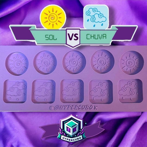 Molde de silicone peças para jogo da velha sol x chuva