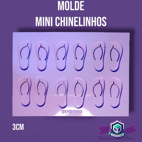 Molde de silicone mini chinelinhos