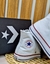 Tênis Cano Alto Converse Chuck Taylor All Star Branco/Branco/Marinho Branco. - loja online