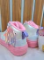 Tênis Infantil Branco e Rosa Pampili Asinha Led - Luiza Princess kids Teen