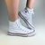 Tênis Cano Alto Converse Chuck Taylor All Star Branco/Branco/Marinho Branco. - comprar online