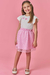 Conjunto kukie saia rosa Ref : 81380